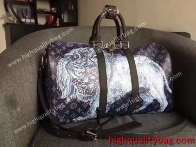 Super Quality Fake Louis Vuitton Mens Keepall 45 BANDOULIERE Encre Travel Bag